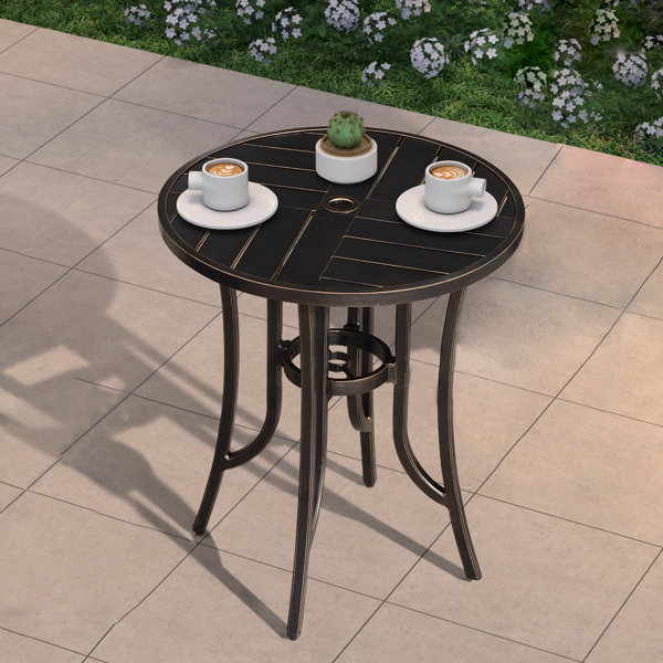 Lark Manor Aniella Metal Outdoor Bar Table Wayfair